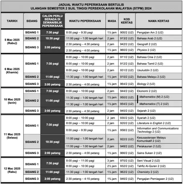 jadual-stpm-ulangan-semester-2-2024