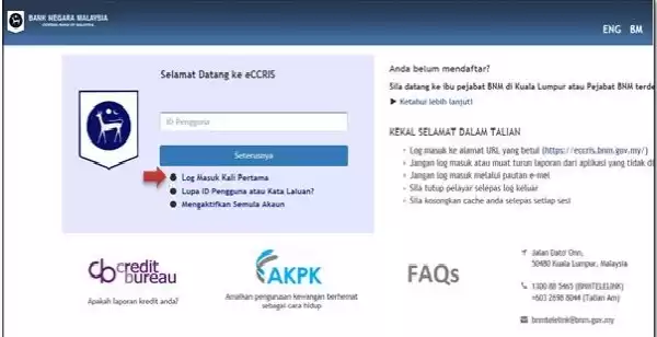 Semakan CCRIS Online Melalui eCCRIS