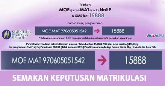 Semakan Keputusan Matrikulasi 2018 Online dan sms