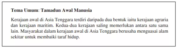  tema umum sejarah kertas 3 spmu 2018 untuk menjawab soalan bagi Tugasan Spesifik dalam Sejarah 1249/3 yang akan diberikan pada hari peperiksaan