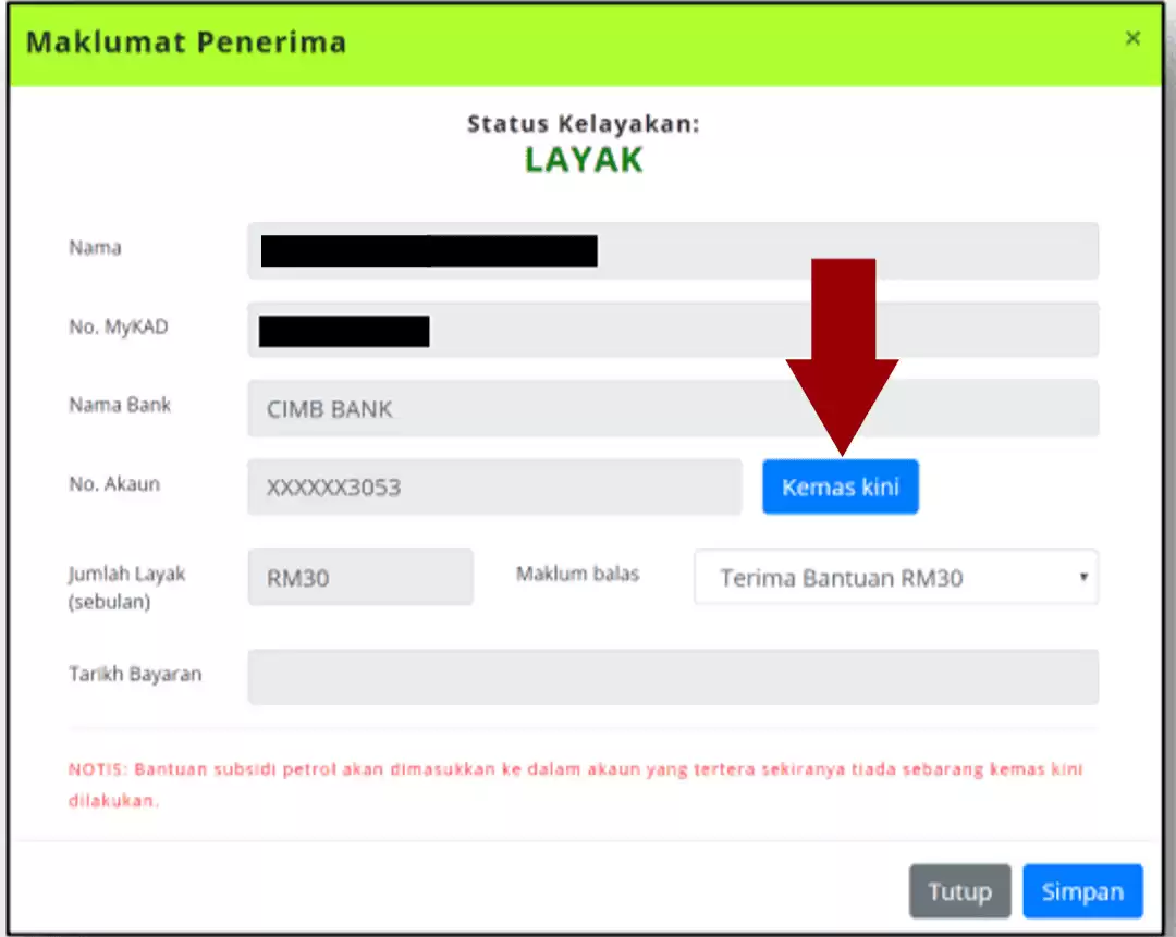 Semakan kelayakan program subsidi petrol