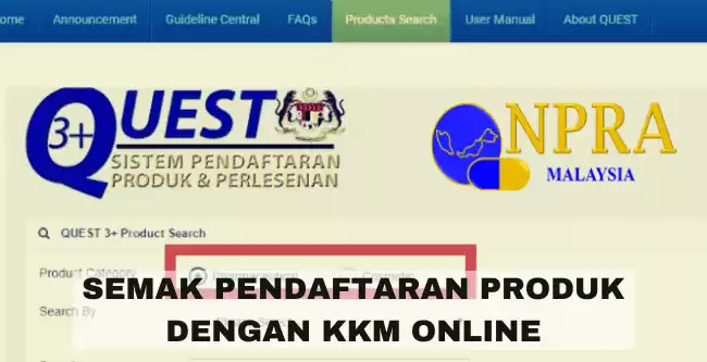 Semak No Pendaftaran Produk/ Ubat Dengan KKM