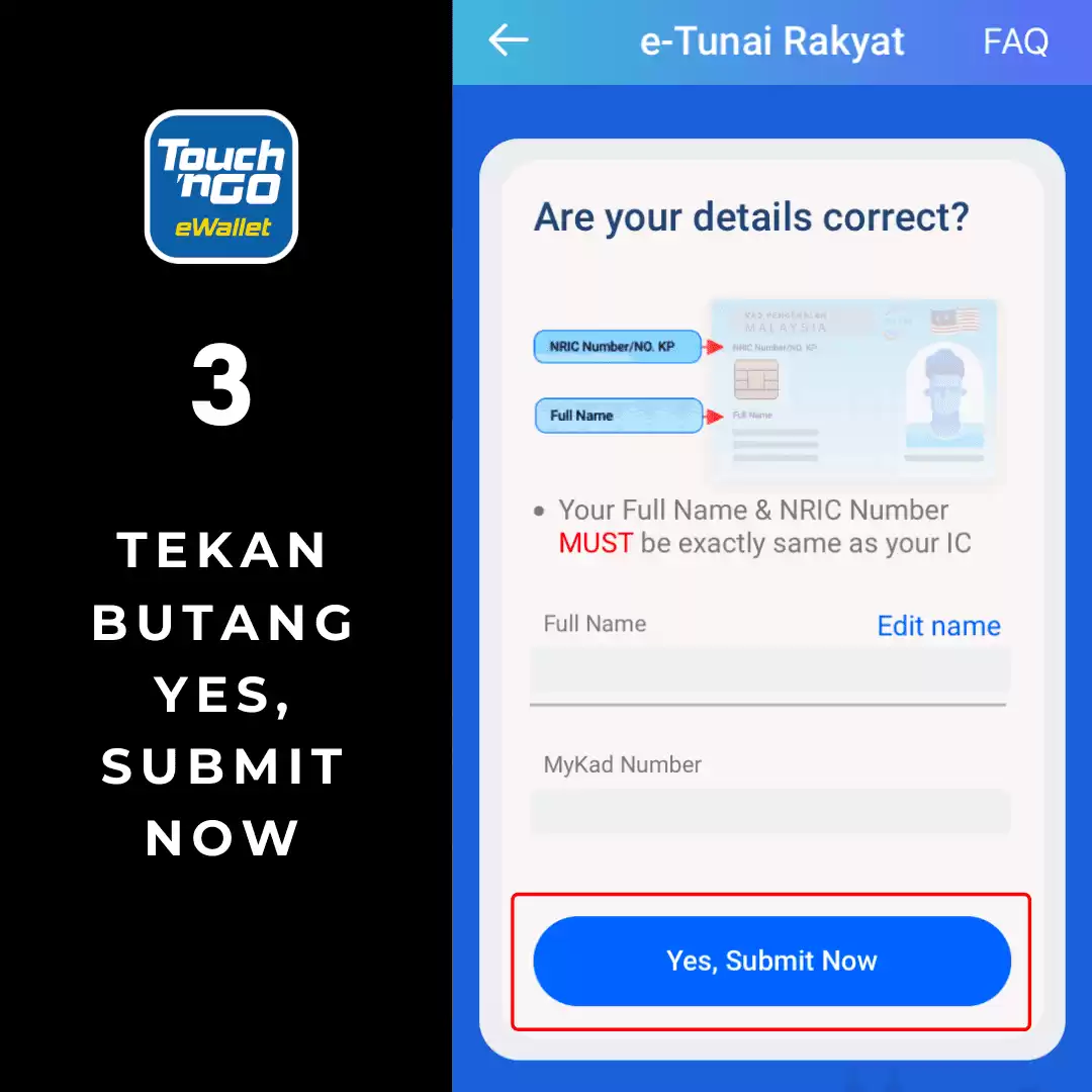 eTunai Belia Rahmah TnG 3 cara daftar ewallet