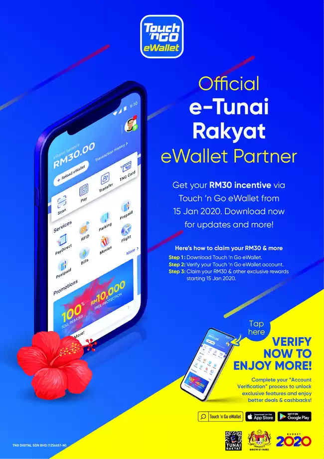 eTunai Rakyat 2020 epenjana cara daftar ewallet ebelia