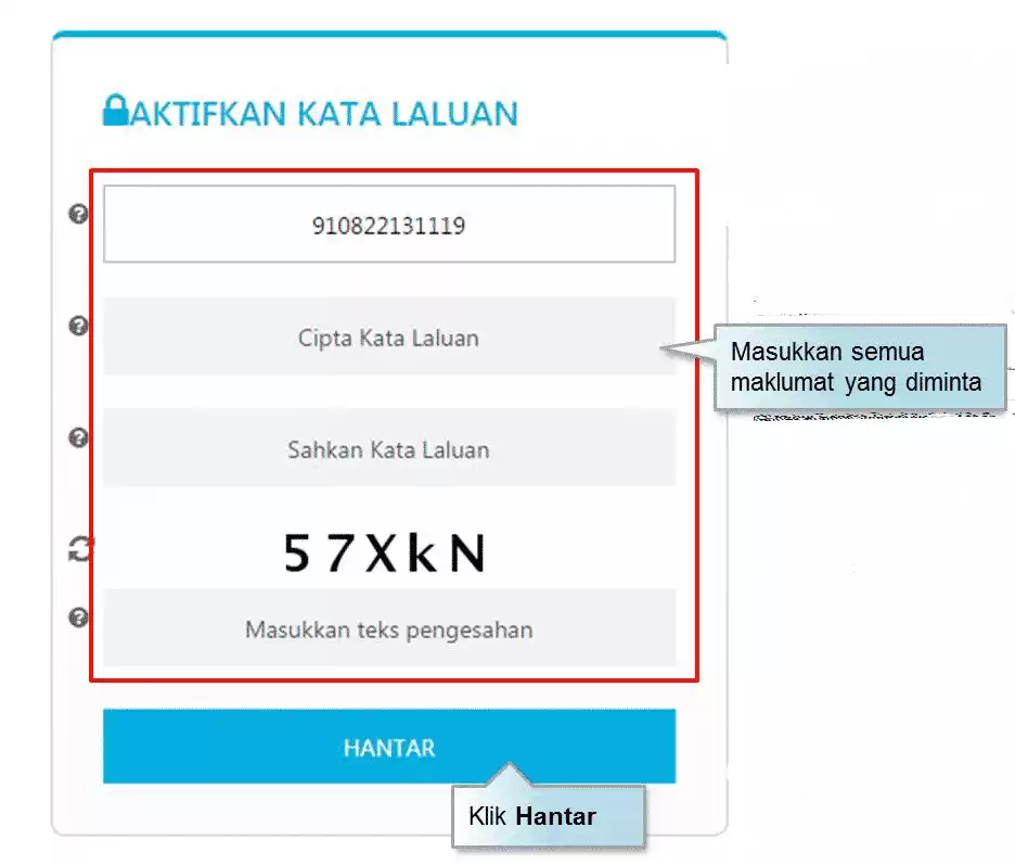 aktifkan kata laluan