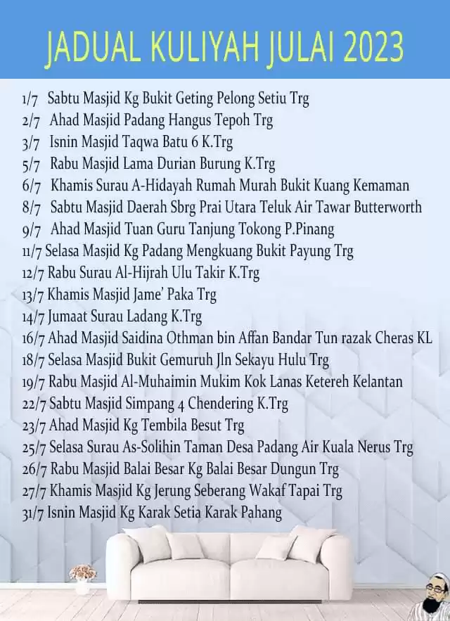 Jadual-Kuliyah-UAI-Julai-2023