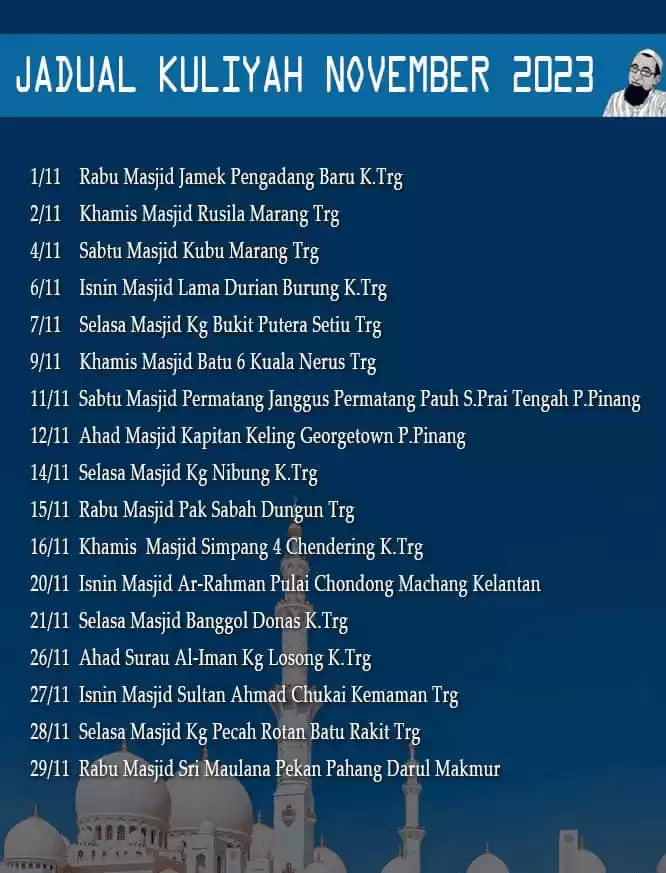 Jadual-Kuliyah-UAI-November-2023