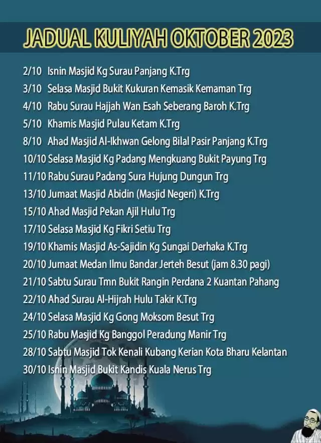 Jadual-Kuliyah-UAI-Oktober-2023