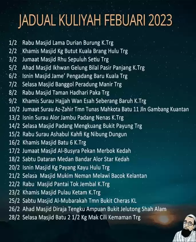 jadual-kuliyah-uai-februari-2023-ustaz-azhar-idrus