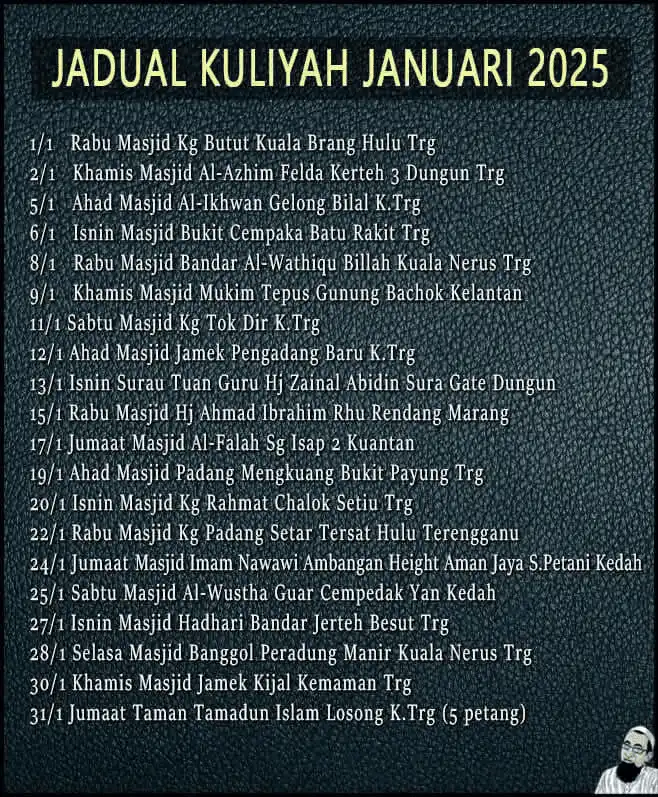 jadual-kuliyyah-uai-Januari-2025